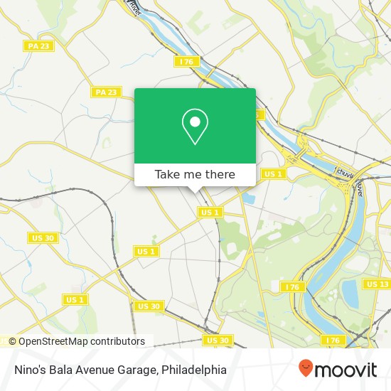 Nino's Bala Avenue Garage map