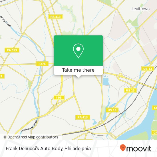 Frank Denucci's Auto Body map