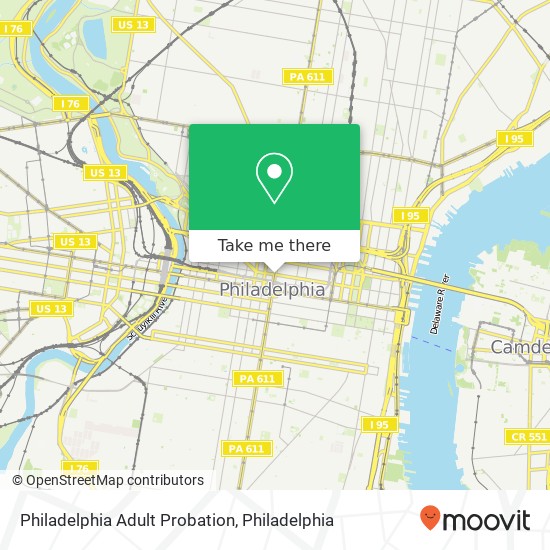 Philadelphia Adult Probation map