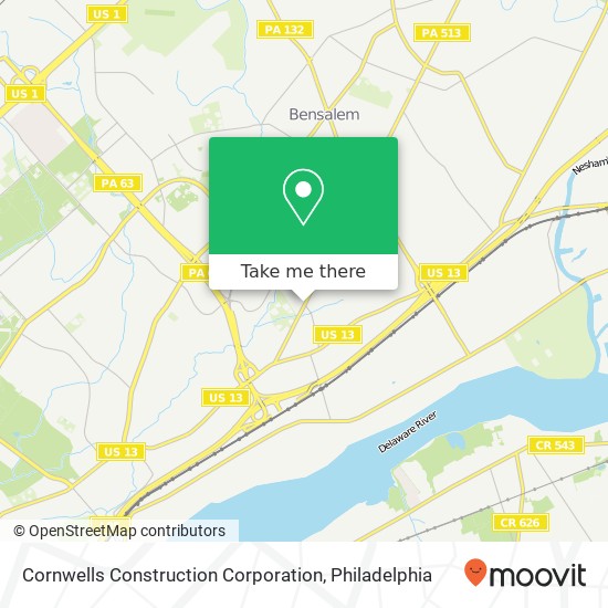 Mapa de Cornwells Construction Corporation