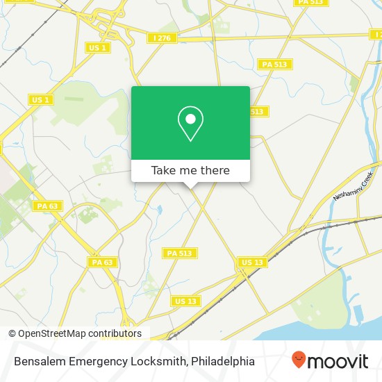 Mapa de Bensalem Emergency Locksmith