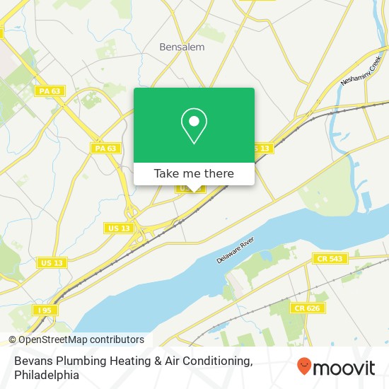 Bevans Plumbing Heating & Air Conditioning map