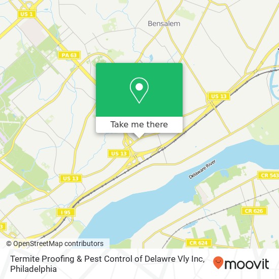Termite Proofing & Pest Control of Delawre Vly Inc map