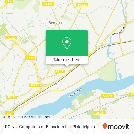 Mapa de PC-N-U Computers of Bensalem Inc