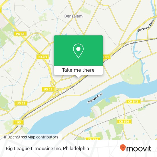 Big League Limousine Inc map