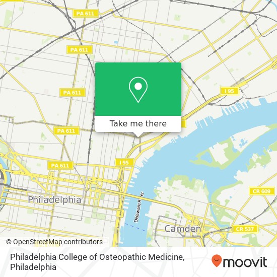 Mapa de Philadelphia College of Osteopathic Medicine