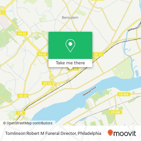 Tomlinson Robert M Funeral Director map