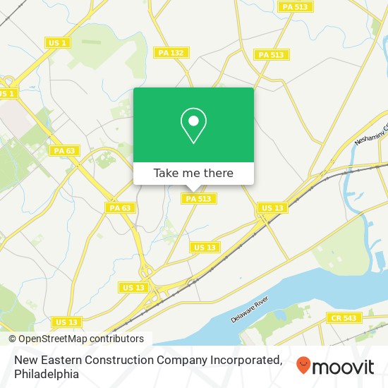 New Eastern Construction Company Incorporated map