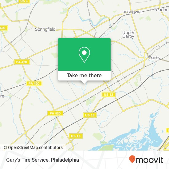 Gary's Tire Service map