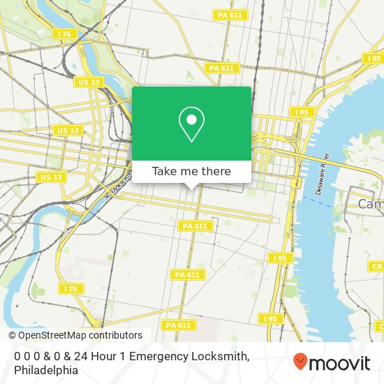 Mapa de 0 0 0 & 0 & 24 Hour 1 Emergency Locksmith