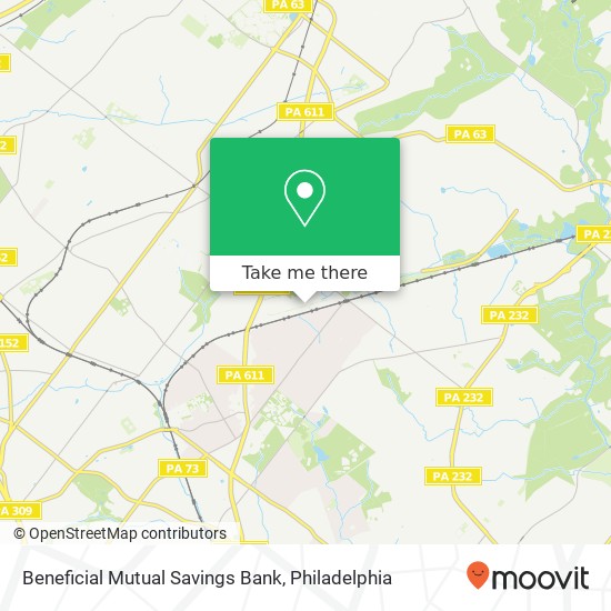 Beneficial Mutual Savings Bank map