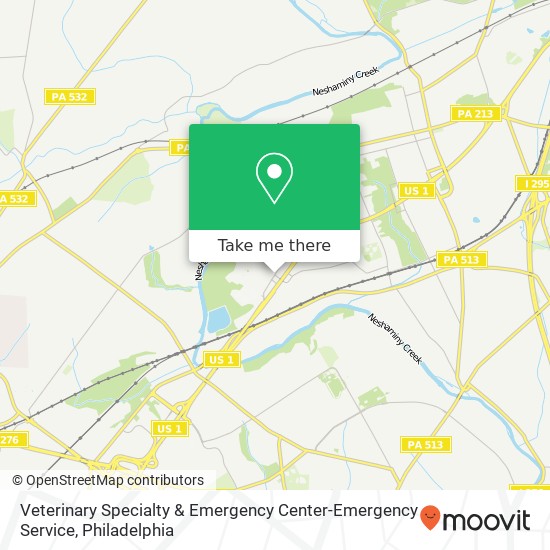 Mapa de Veterinary Specialty & Emergency Center-Emergency Service