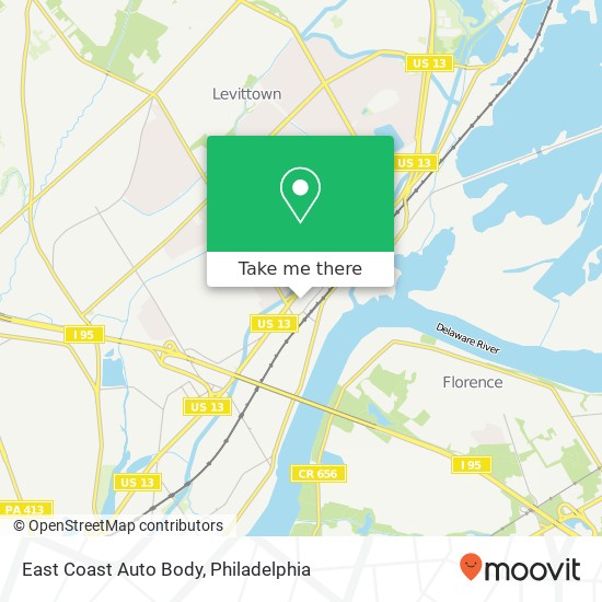 East Coast Auto Body map