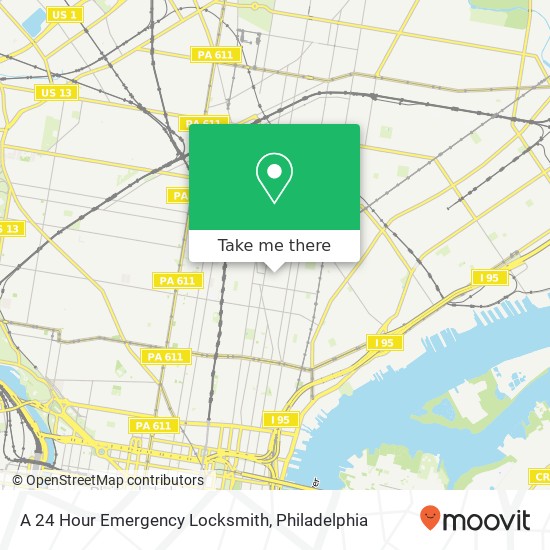 A 24 Hour Emergency Locksmith map