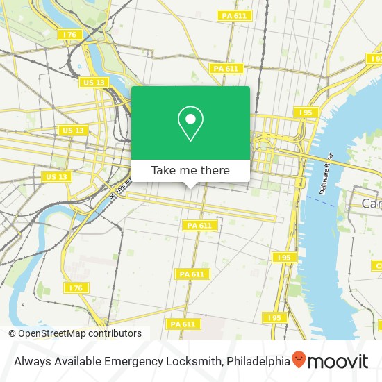 Mapa de Always Available Emergency Locksmith