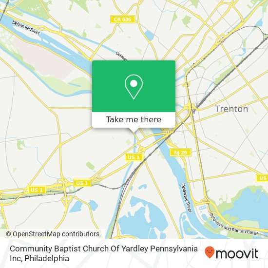 Mapa de Community Baptist Church Of Yardley Pennsylvania Inc