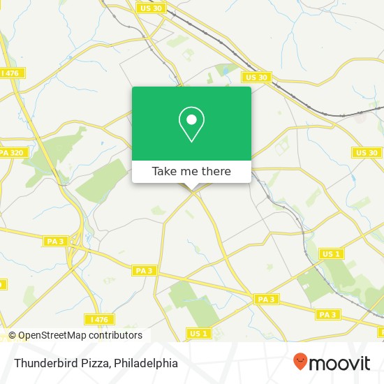 Thunderbird Pizza map