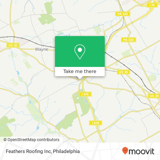 Feathers Roofing Inc map