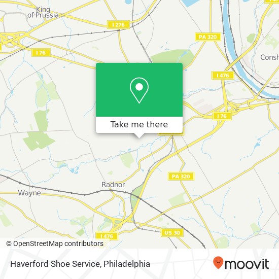 Mapa de Haverford Shoe Service
