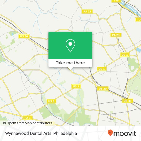 Wynnewood Dental Arts map