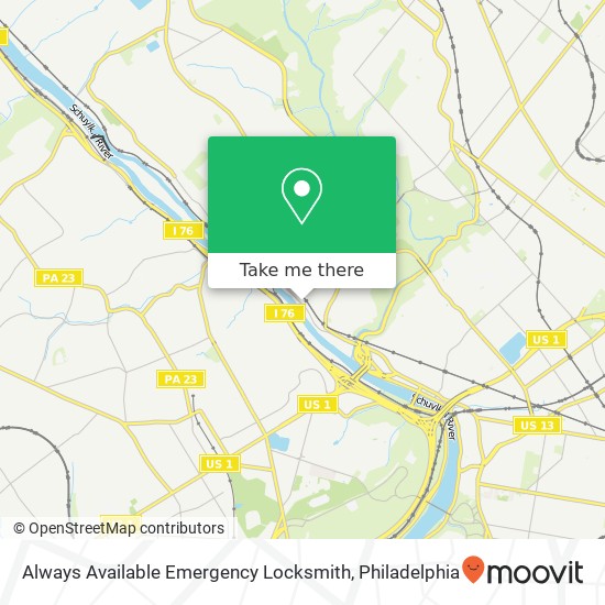 Always Available Emergency Locksmith map