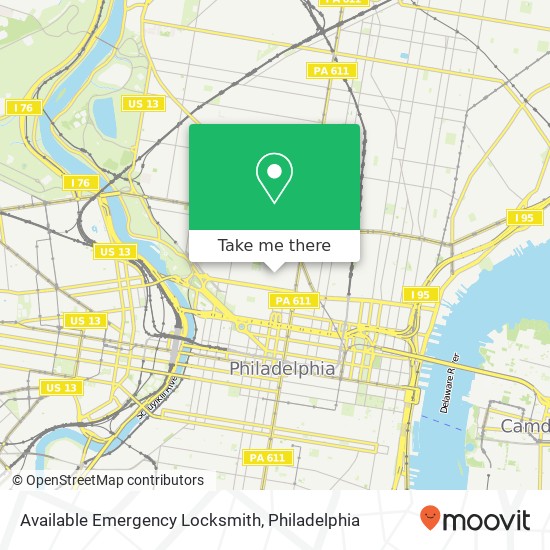 Available Emergency Locksmith map