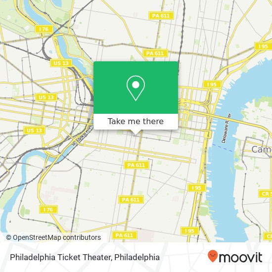 Mapa de Philadelphia Ticket Theater