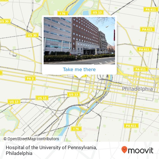 Mapa de Hospital of the University of Pennsylvania