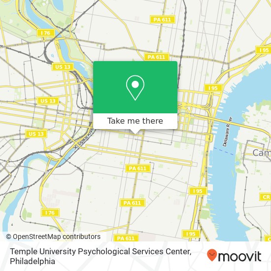 Temple University Psychological Services Center map