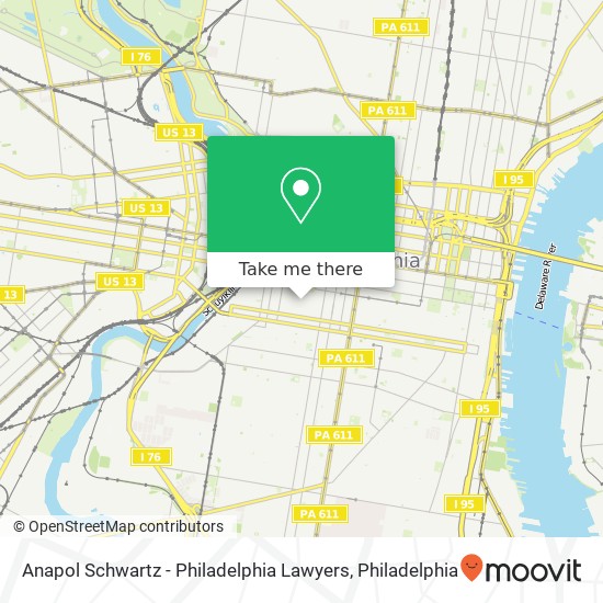 Anapol Schwartz - Philadelphia Lawyers map