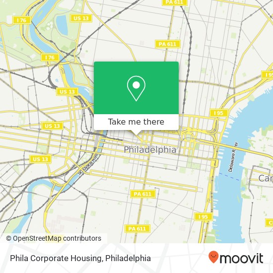 Mapa de Phila Corporate Housing