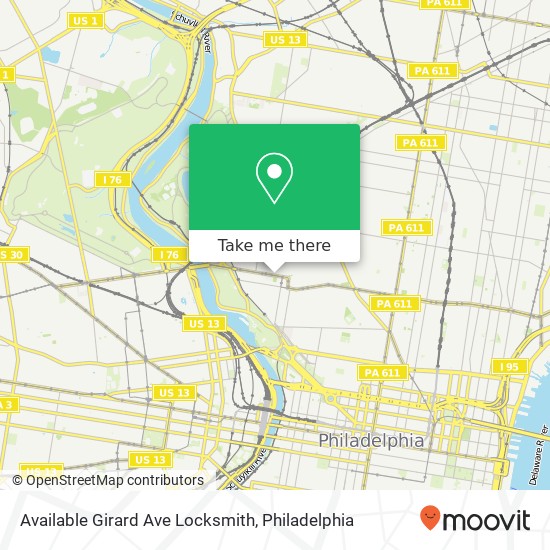 Available Girard Ave Locksmith map