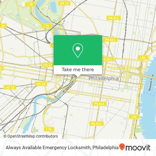 Mapa de Always Available Emergency Locksmith