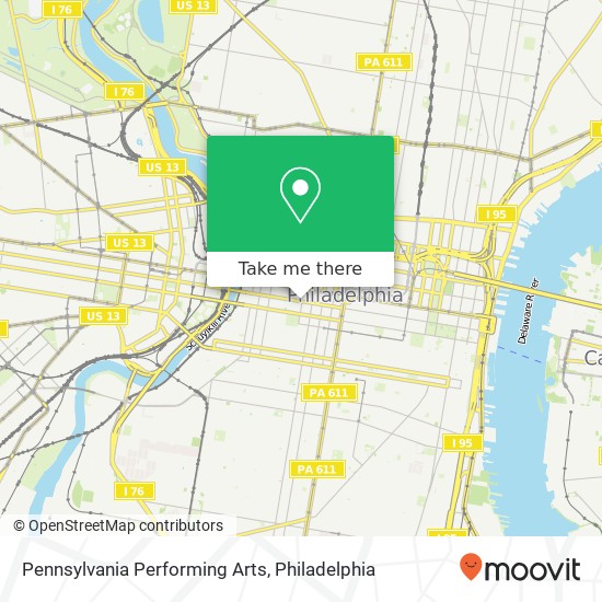 Pennsylvania Performing Arts map