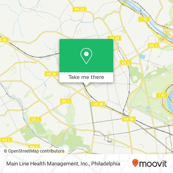 Mapa de Main Line Health Management, Inc.