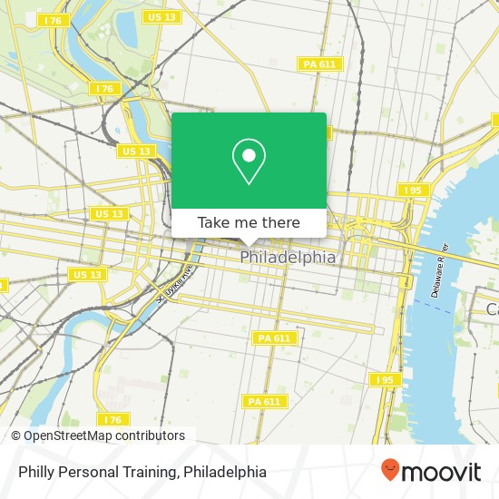 Mapa de Philly Personal Training