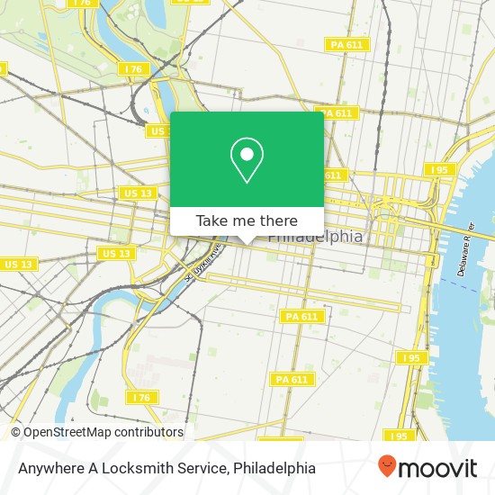 Anywhere A Locksmith Service map