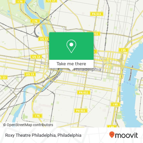 Mapa de Roxy Theatre Philadelphia