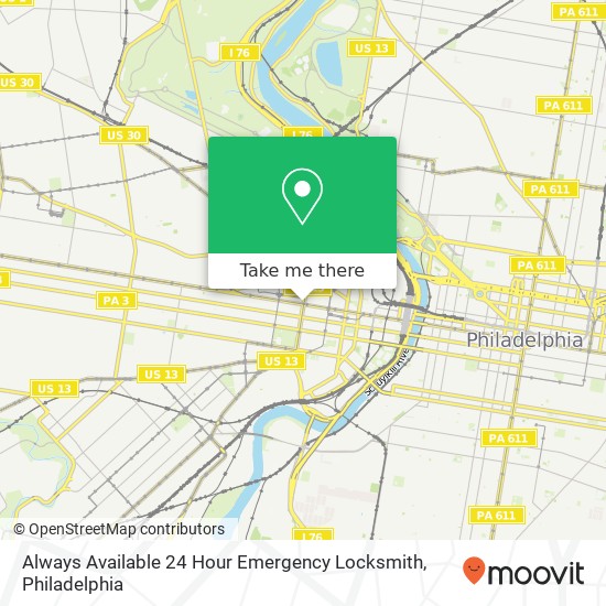 Mapa de Always Available 24 Hour Emergency Locksmith