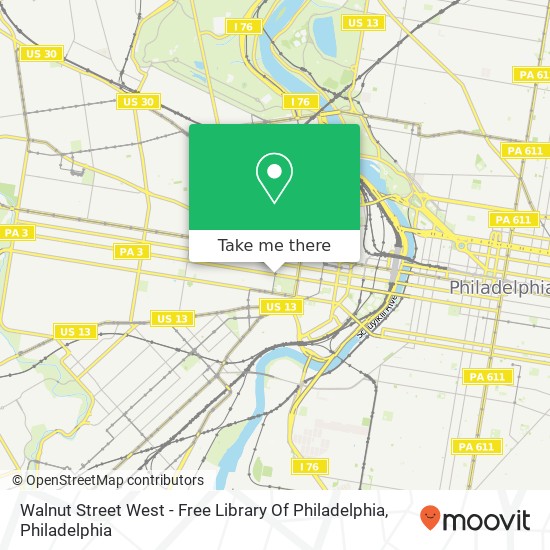 Mapa de Walnut Street West - Free Library Of Philadelphia