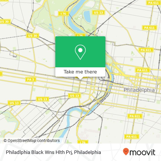 Philadlphia Black Wns Hlth Prj map