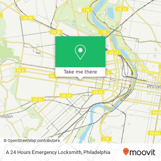 A 24 Hours Emergency Locksmith map