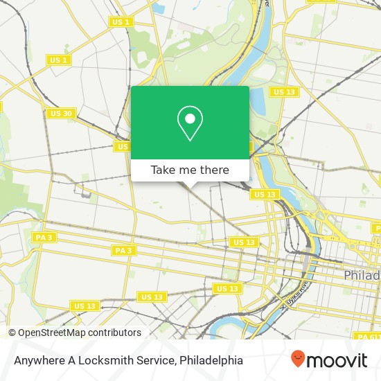 Mapa de Anywhere A Locksmith Service