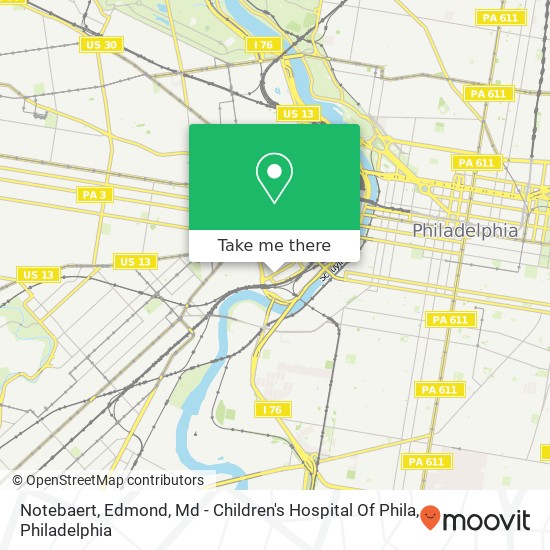 Mapa de Notebaert, Edmond, Md - Children's Hospital Of Phila