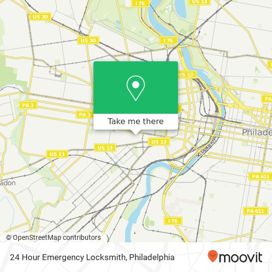 24 Hour Emergency Locksmith map