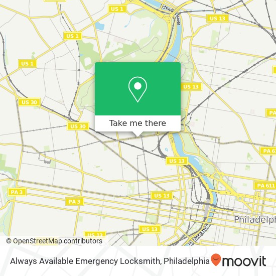 Always Available Emergency Locksmith map