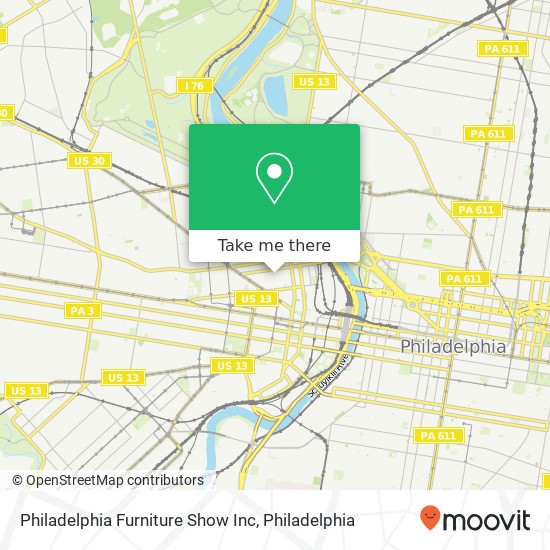 Mapa de Philadelphia Furniture Show Inc