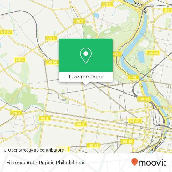 Mapa de Fitzroys Auto Repair