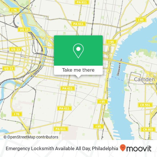 Emergency Locksmith Available All Day map