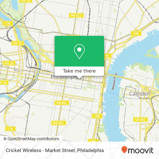 Mapa de Cricket Wireless - Market Street